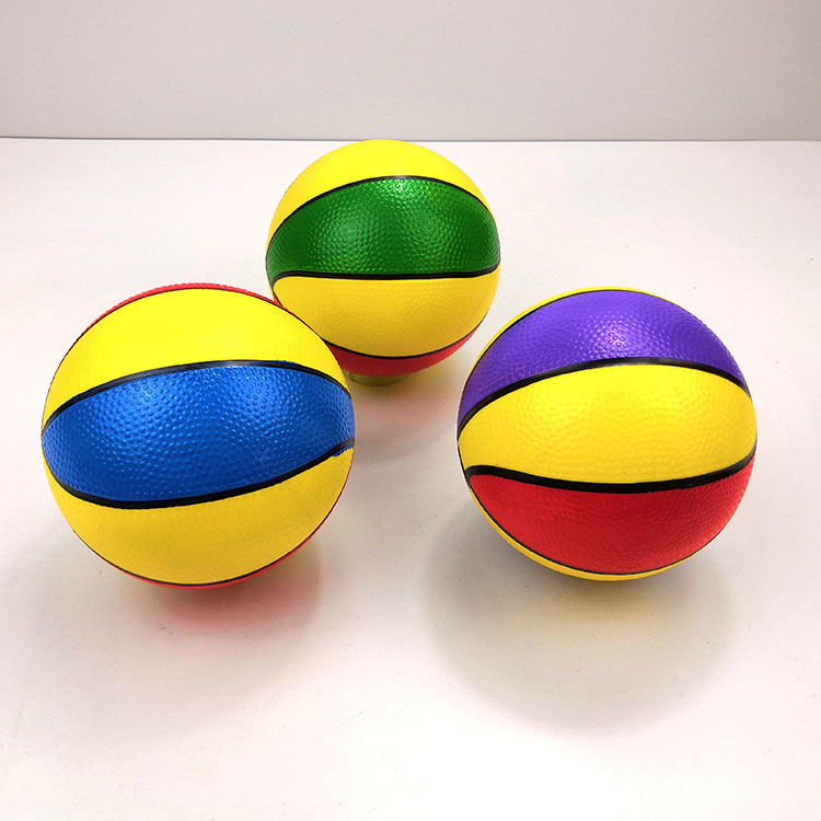彩色篮球12/15cm 儿童pvc划线颗粒篮球6寸幼儿园小皮球地摊热卖