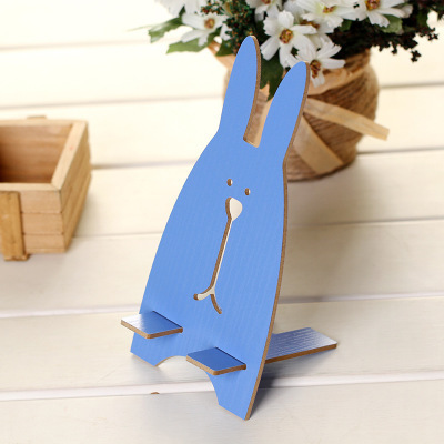 Creativo DIY titular de teléfono móvil de madera lindo conejo titular de teléfono móvil universal soporte de teléfono móvil perezoso fábrica