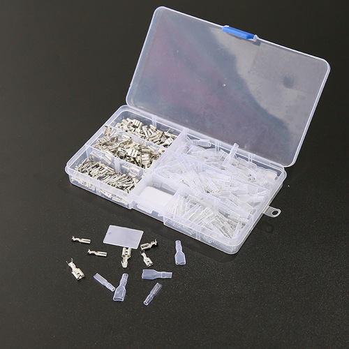 Boxed 6.3/4.8/2.8 plug spring + sheath 50 sets each Cold-pressed terminal block connector 6.3 female plug spring
