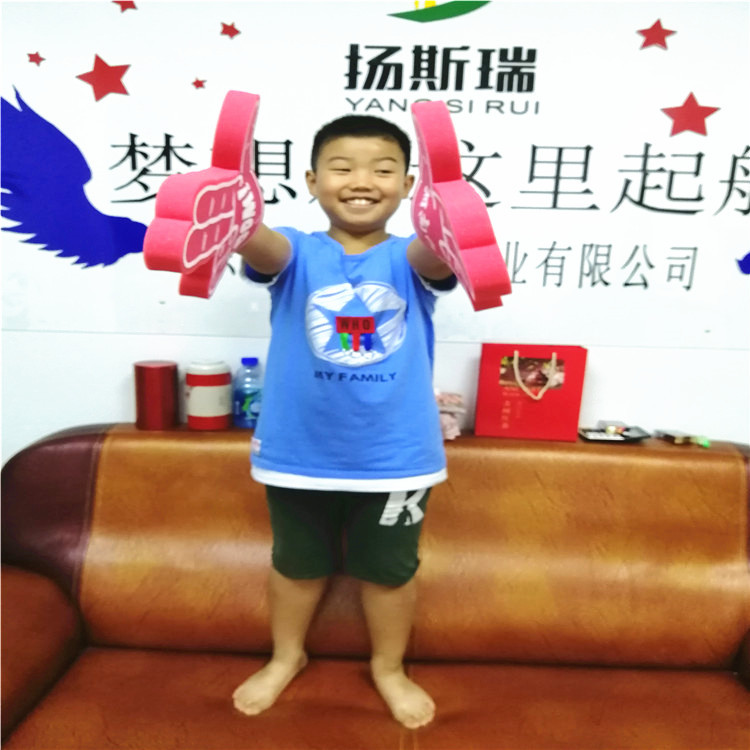 厂家生产大红色海绵手掌 海棉手指套 手指海绵【规格可定制】