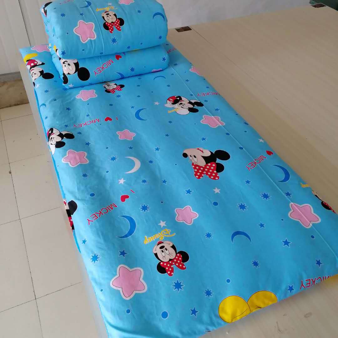 厂家定做幼儿园专用纯棉三件套六件套纯棉花被芯褥芯珍珠棉枕芯