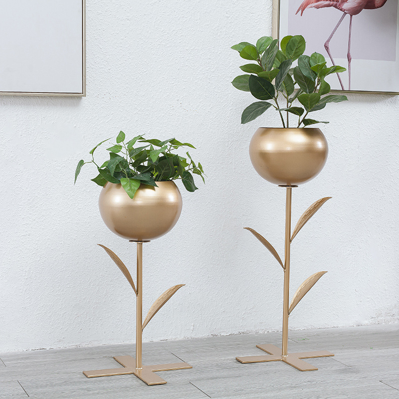 简约现代创意花架绿萝阳台花盆架 室内客厅装饰花架铁艺多肉花盆