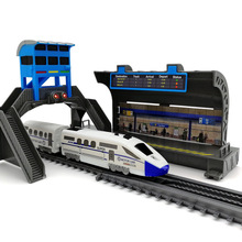 仿真高鐵動車軌道車兒童拼裝電動小火車子彈頭和諧號模型男孩玩具