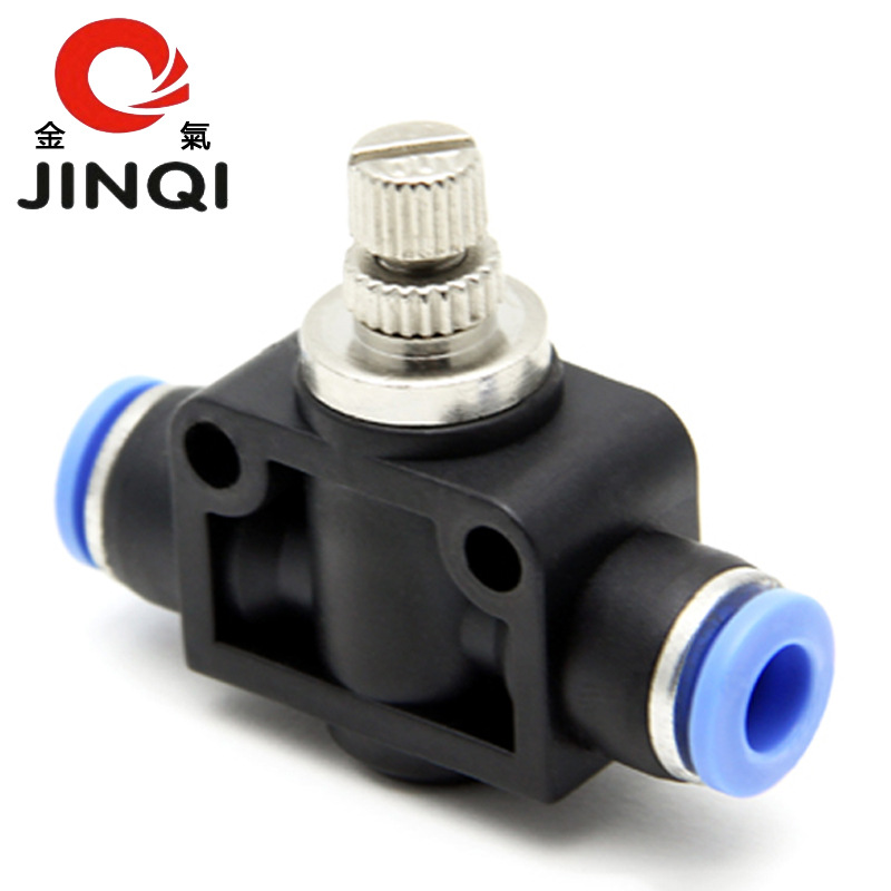 金气英制气管NSF5/32快速插1/4节流5/16调速阀3/8调节1/2气动接头