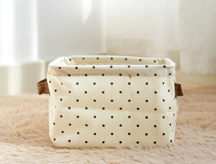 Inicio acabado de algodón y lino cesta de almacenamiento cesta de pan cesta de tela al por mayor impermeable plegable en stock 0063