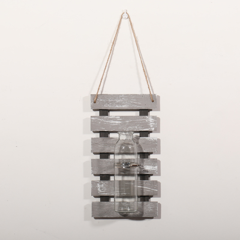 Producción y procesamiento de madera pared decoración hidropónico florero pared colgante creativo habitación pared decoración colgante tablero original en stock