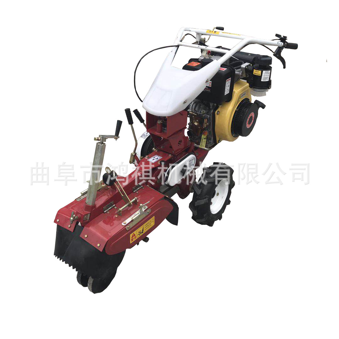 西安农田开沟培土机 鸿祺汽油/柴油开沟机 草莓自动上土开沟机