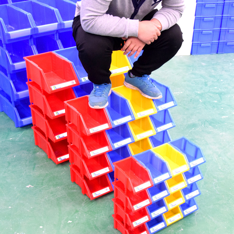 Caja de rotación caja de piezas de almacenamiento caja de logística bandeja de tablero de tarjeta de plástico caja de almacenamiento combinada caja de elemento de boca oblicua engrosada