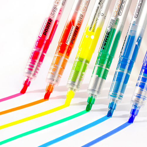 Baixue fluorescent pen color straight liquid marker marker pen multi-color pen 626 student supplies ten colors optional