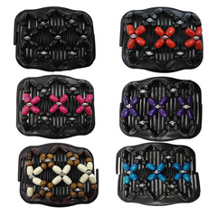 CR22 Korean Version Fashionable and Exquisite Hair Comb Magic Comb Versatile Hair Clips Wood Bead Hair Comb Double Row Insert Comb Cross-border Supply