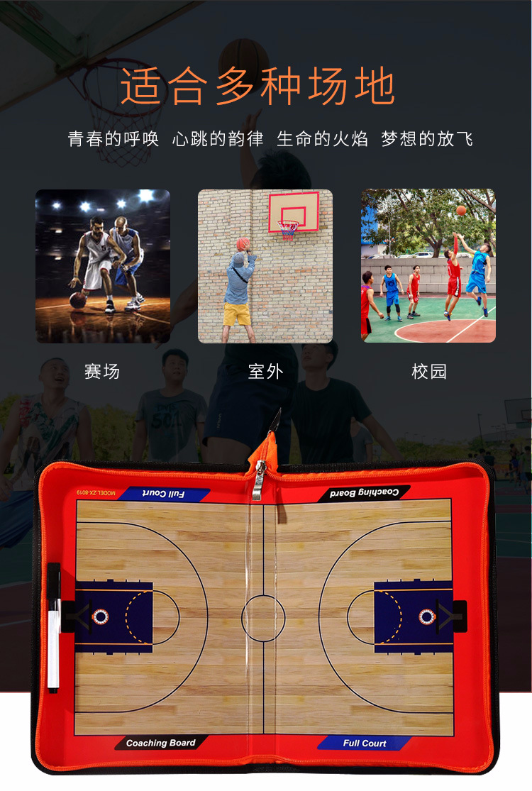 篮球拉链式战术板