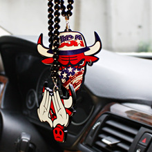 汽車hellaflush個性掛件美國公牛潮牌掛飾車載創意內飾后視鏡掛鏈