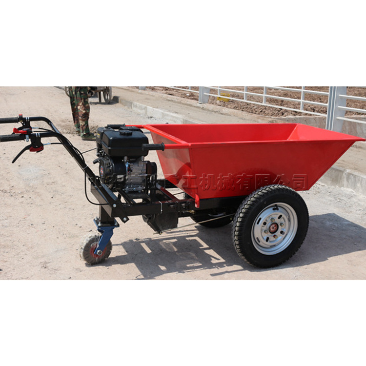 工地使用手推汽油翻斗车 农村盖房小型汽油手推车 手推运货拉货车