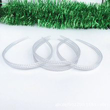 厂家直销 10mm透明环保塑料头扣发箍配件 双股有齿头箍头扣 批发