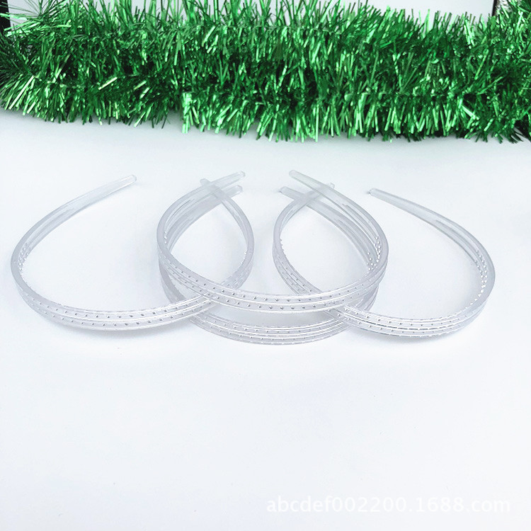 厂家直销 10mm透明环保塑料头扣发箍配件 双股有齿头箍头扣 批发