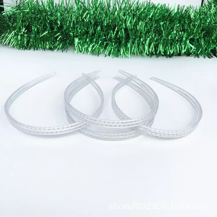 厂家直销 10mm透明环保塑料头扣发箍配件 双股有齿头箍头扣 批发