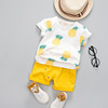 Summer summer clothing, set girl's, light and thin short sleeve T-shirt for boys, suitable for import, Korean style