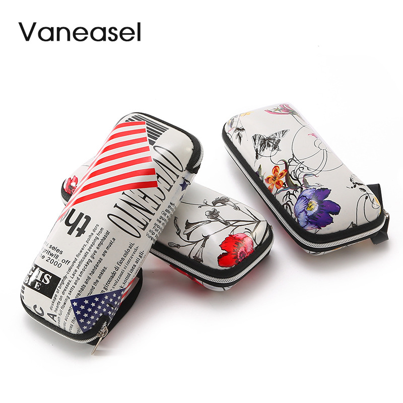 Estuche para gafas con montura cuadrada a la moda, Funda de cuero de color colorido 042, protección de almacenamiento fresco, protección ocular portátil