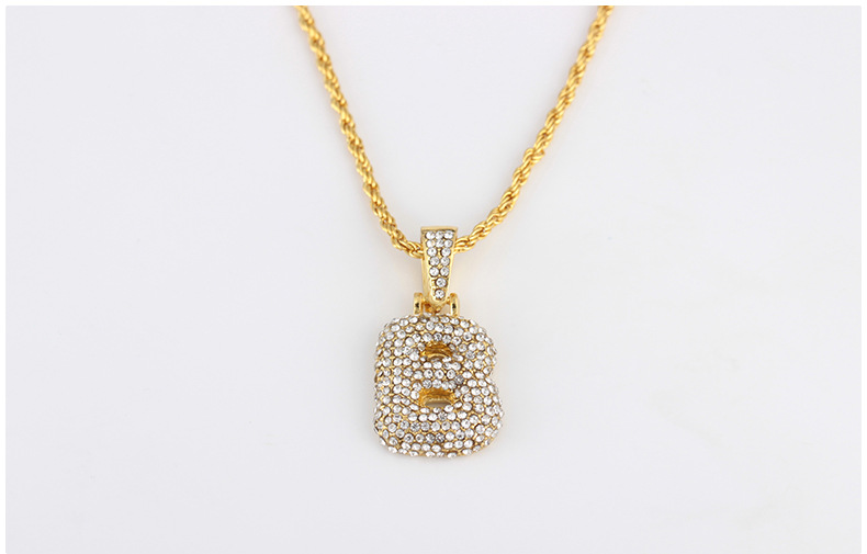 1 Piece Fashion Letter Alloy Inlay Rhinestones Unisex Necklace display picture 1