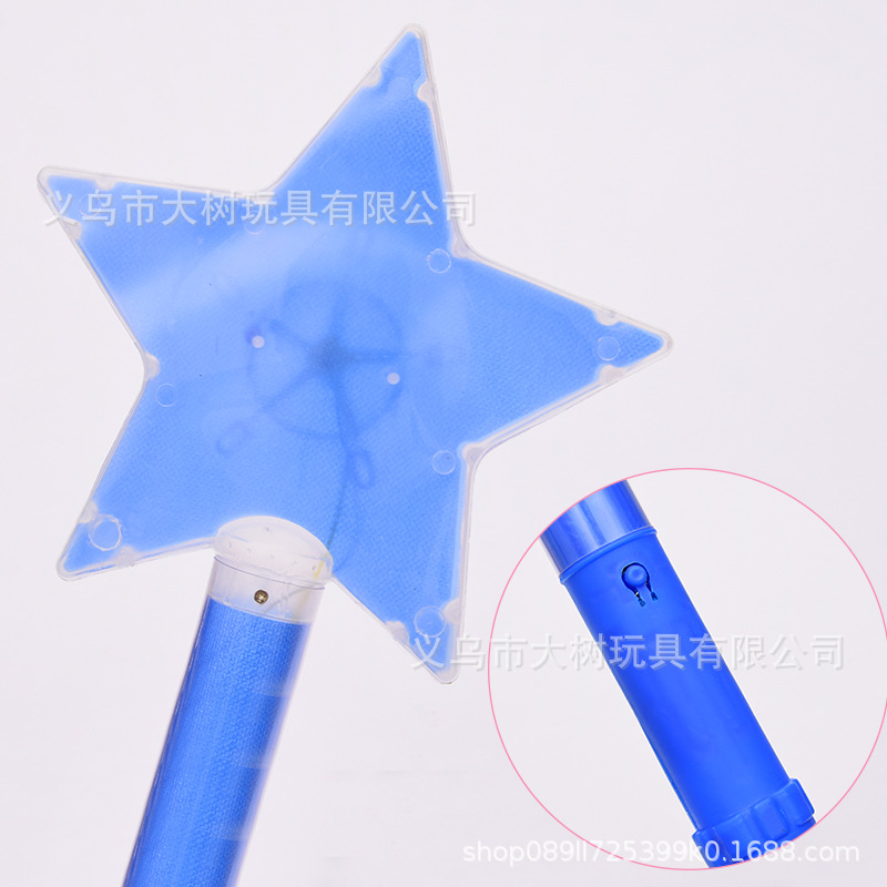 Star Performance concierto grande luminosa plana estrella de cinco puntas Flash Stick luz palo puesto juguete al por mayor