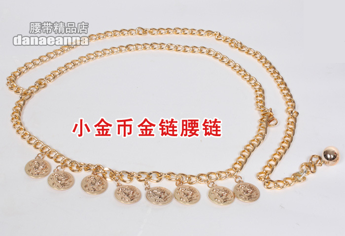 Fashion Coin Tassel Golden Chain Belt display picture 2