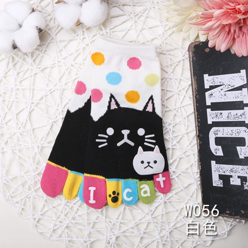 Пальчиковые носки оптом хлопковые носки оптом для Taobao Tmall милый рисунок кота мультфильм пять пальцев носки