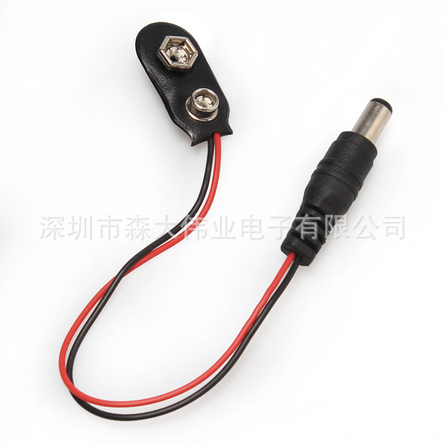 9V电池扣子 9伏电池扣 DC公头线 转接线 带DC5.5*2.1mm头 电池盒