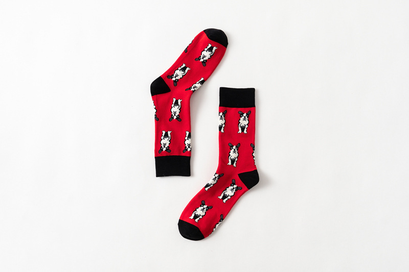 Men's Streetwear Dog Cotton Crew Socks A Pair display picture 14