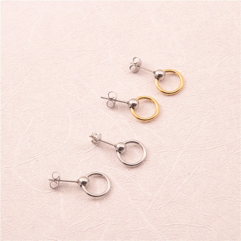 Fashion Geometric Titanium Steel Plating Ear Studs 1 Pair display picture 2