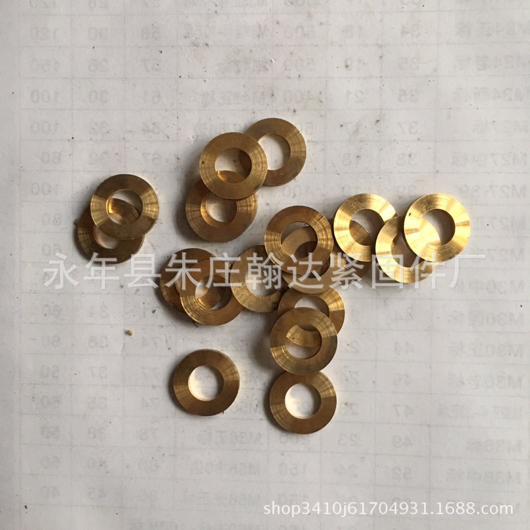 厂家供应黄铜垫圈铜平垫铜介子超薄加厚铜垫片m5-m300可定