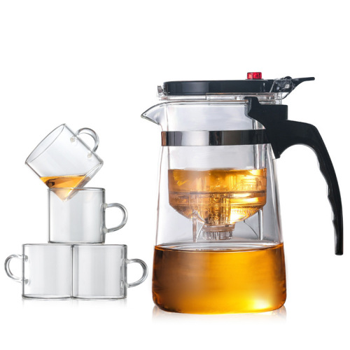 Manufacturer wholesale Elegant Cup Teapot Thickened Removable and Washable Liner Tea Maker High Temperature Resistant Glass Teapot Set