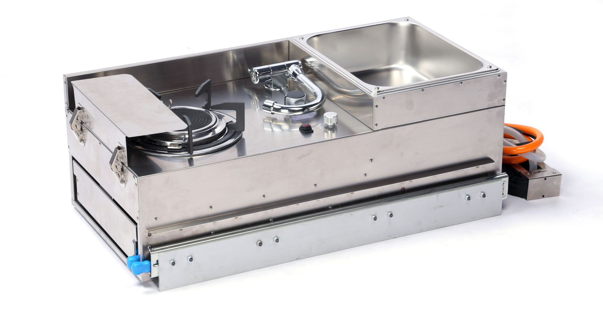 Vehículo todoterreno RV cocina exterior mini estufa de gas cocina de inducción más fregadero GR-C005