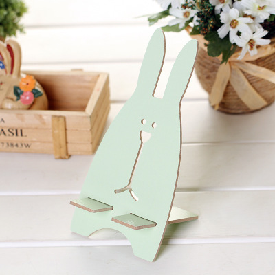 Creativo DIY titular de teléfono móvil de madera lindo conejo titular de teléfono móvil universal soporte de teléfono móvil perezoso fábrica