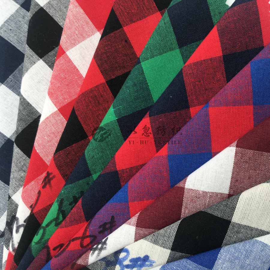 色织格子 全棉男女衬衫面料 春秋款 厂家直销 现货供应