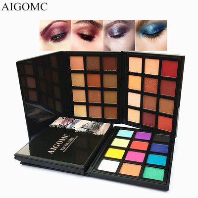 AIGOMC 12色眼影 暖色大地色多色彩妆眼影盘 丝滑珠光哑光高光粉