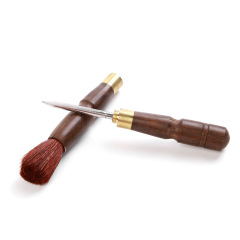 忠藝信養壺筆茶刀茶針一體兩用花梨黑檀木普洱黑茶刀功夫茶道配件