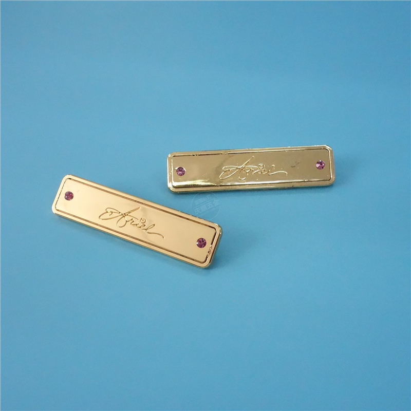 厂家直销镶钻标牌 箱包五金铭牌 长方形铭牌 家具标牌定制