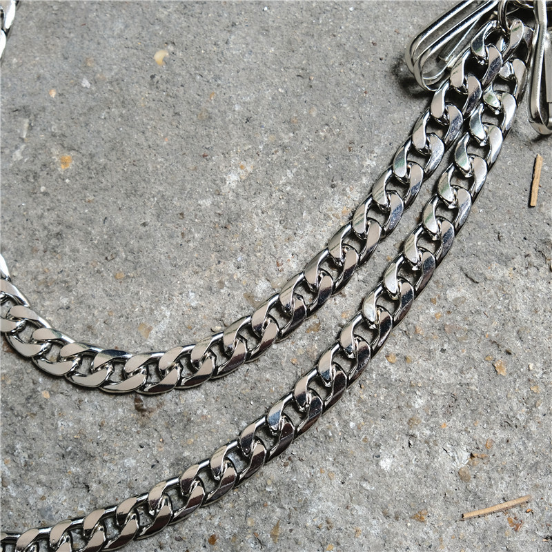 Fashion Metal Pants Versatile Hip-Hop Street Dance Thick Waist Unisex Rock Jeans Chain_voghion.com