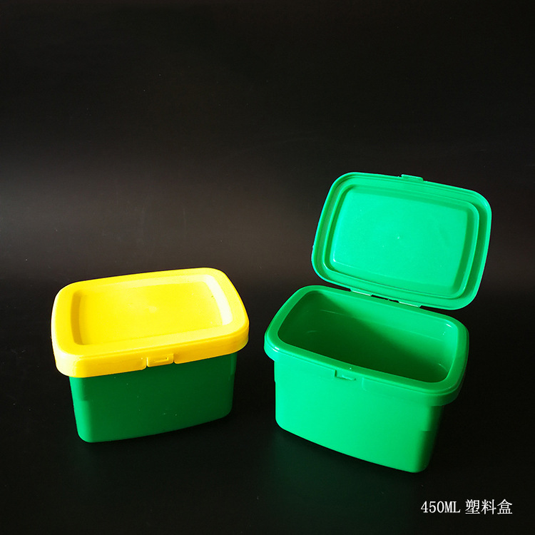 批发450ml豆瓣酱塑料盒pp食品级调料黄豆酱瓶辣椒酱盒食品包装盒