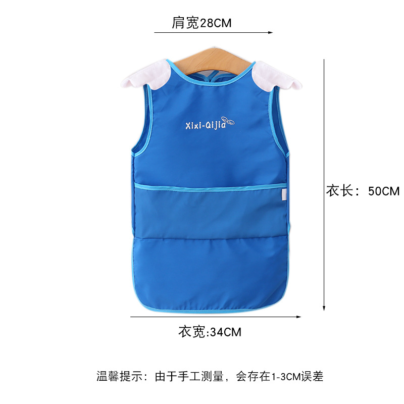 厂家直销天使翅膀无袖儿童防水罩衣 宝宝防水速干罩衣 可定制logo