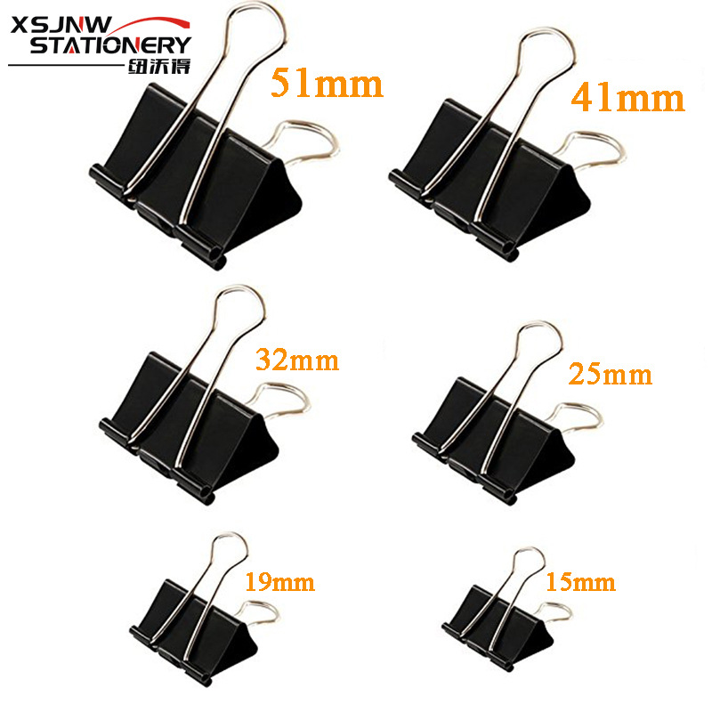 Fábrica al por mayor clip de cola de milano negro Clip de alta resistencia clip de metal oficina clip de hierro clip financiero factura al por mayor