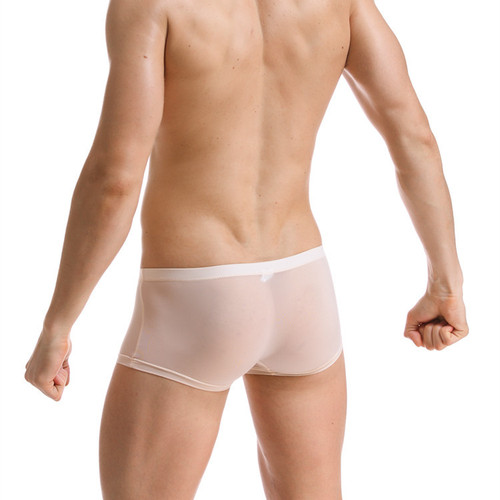 Junye Men's Ice Silk Boxer Briefs Thin Translucent Underwear Sexy Breathable Low Waist U-Protruding Trendy Men's Young Men's Panties