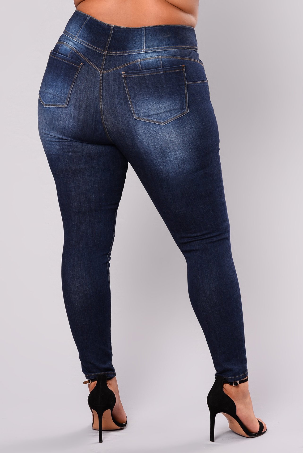 plus size high waist breasted slim jeans NSXXL128253