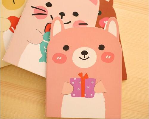 Factory direct sales creative stationery cute bear notebook small animal notepad cartoon portable notebook customized wholesale
