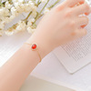 Universal ecological metal one bead bracelet, crystal, jewelry, accessory, Korean style, with gem