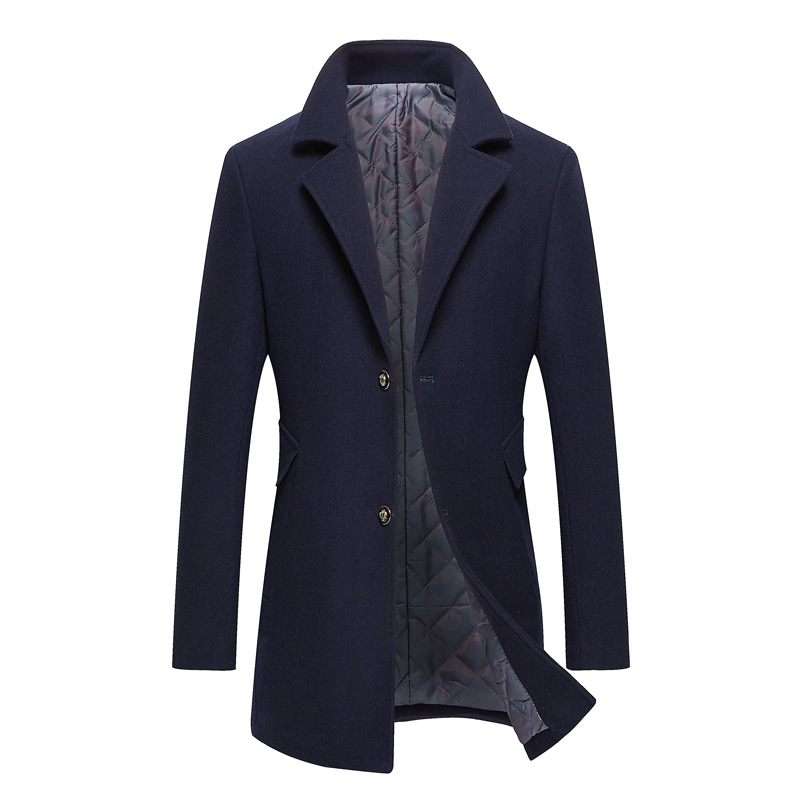 豪威虎秋冬季韩版修身毛呢大衣男中长款男士羊毛呢子风衣男外套潮