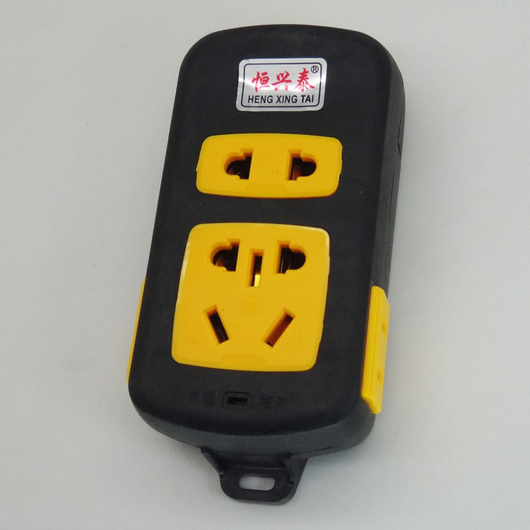 恒兴泰113黑色11孔插线板 大功率黑金刚带指示灯双铜片插座