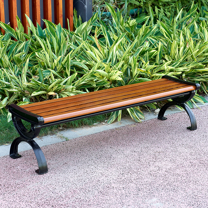 休闲园林户外等候椅批发 庭院户外花园实木椅 公园观景长椅定制|ms