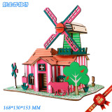 Деревянная головоломка с лазером, домик, фигурка, игрушка, DIY, 3D
