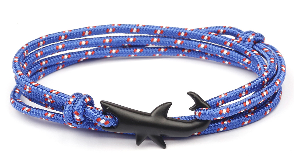 10g Weight Bracelets Classification Alloy, rope Chain Material 1 Piece Quantity Holiday, Daily, Street Occasion Alloy, rope Material Shark Pattern Men's Gender Layered Design Casual, Simple Style Style Casual Simple Style Shark Alloy Rope Layered Men's Bracelets Men's Chain Bracelets 7